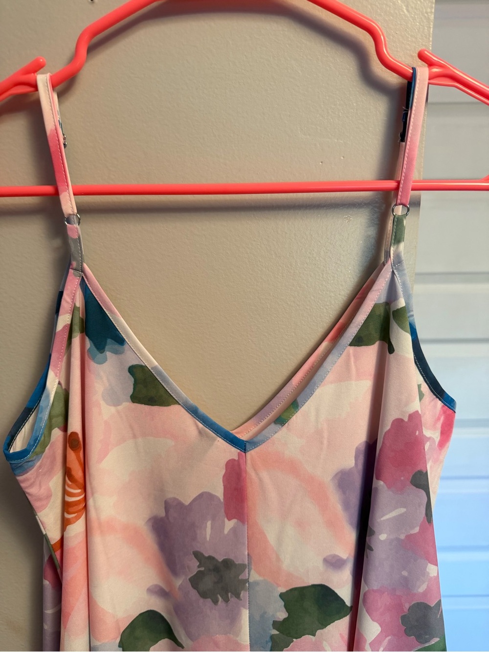 Floral Maxi Slip Dress w/ pockets and side slits - Pastel Multi - Picture 3 of 8